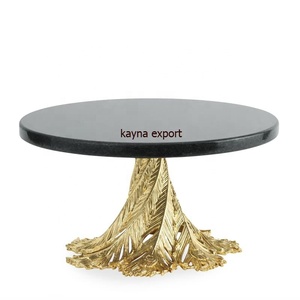 Support à gâteau de mariage de haute qualité, en métal, plaqué or, finition émail, écologique, forme ovale, certifié CE, artisanat - Product Image 2