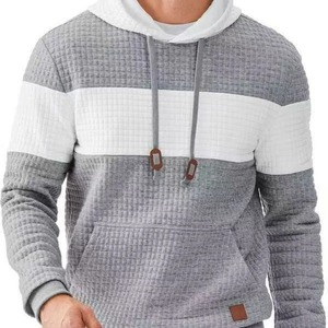 Nouveaux hommes couleur-blocage Simple et à la mode haut polyvalent pull ample à capuche printemps et automne mince sweat - Product Image 6