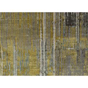 Alfombra Kavi Gris y Negra Anudada a Mano de Lana y Seda de Bambú con Patrón Abstracto Srb(709) para Uso Doméstico - Product Image 3