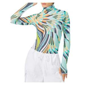 Afrm Zadie Top a Collo Alto in Maglia Traspirante Multicolore Taglia XS - Product Image 1
