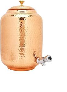 Dispensador de agua de cobre con grifo para almacenamiento de agua pura hecho a mano para Ayurveda y hogar - Product Image 4