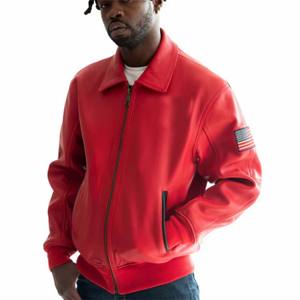 Chaqueta de vuelo de cuero para hombre con forro de piel extraíble y Estilo clásico-Ideal para pilotos y uso al aire libre - Product Image 4