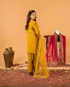 Nuevo Salwar Kameez de Antra Lifestyle, Elegante, de Seda Georgette con Bordado, Estilo Bollywood, para Fiestas, con Dupatta Farshi de Secado Rápido - Product Image 3