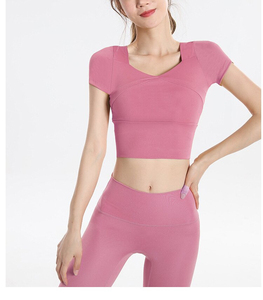 Moda Color sólido Imprimir Fitness Mujeres Yoga Set Ladies Gym Active Wear Cintura alta Yoga Sport Sets - Product Image 6