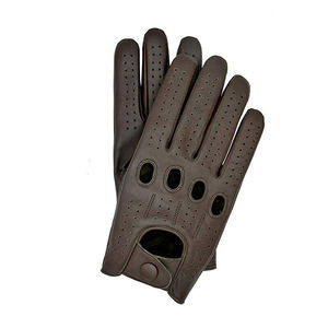 Guantes clásicos de conducción de dedos completos para hombres Cuero genuino de piel de oveja de color sólido para uso deportivo - Product Image 6