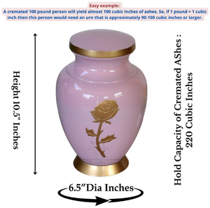 "Urne de crémation classique à décor floral personnalisé de qualité supérieure | Pot de cendres métalliques de qualité en gros pour monuments commémoratifs pour adultes" - Product Image 2