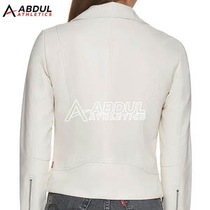 Chaqueta de Cuero para Mujer con Cuello Alto y Color Sólido, Diseño y Talla Personalizados - Product Image 2