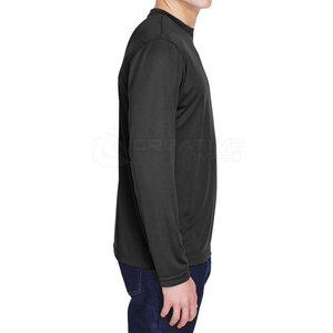 เสื้อยืดผู้ชายผ้าฝ้าย100% แขนเต็มผ้าถักลายสีทึบเสื้อยืดพิมพ์ลายดิจิตอลโลโก้ตามสั่ง - Product Image 3