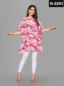 Caftán de tela de crepé americano para mujer, ropa informal y de uso diario con talla grande - Product Image 6