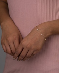 Pulsera con Diamantes y Discos Dispersos, 0.14 Ct, Diamante Natural Color G-H, Claridad VS-SI, Oro Sólido de 14K, Colección de Diseñador - Product Image 2