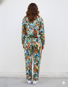 Conjunto de Pijama de Algodón Estampado Romántico y Elegante para Mujer, Multicolor, 100% Algodón, Suave, Nuevo Estampado, Ropa de Dormir para Verano e Invierno - Product Image 2