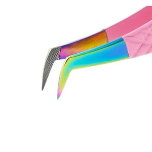 Pinzas de extensión de pestañas de acero inoxidable personalizables con aceptación de logotipo de punta de fibra para mejorar las pestañas - Product Image 4