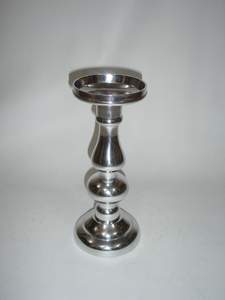 Luxury 5-Cup Glass <b>Candelabra</b> with Silver Metal Base, Premium Wedding Table Centerpiece, Handcrafted Crystal Votive Holder - Product Image 3