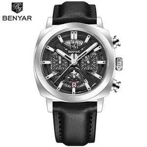 Benyar 5205 Nuevo Reloj de Pulsera de Cuarzo para Hombre, De Moda, con Esfera Luminosa de 43mm, Cronógrafo, Resistente al Agua 50m, Masculino - Product Image 2