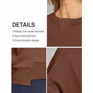 OEM personalizado sudadera de algodón de gran tamaño de las mujeres Casual de manga larga de cuello redondo Jersey de uso diario al por mayor sudaderas con capucha - Product Image 5