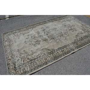 Alfombra turca Vintage Beige clásica de 5,6x9,1 pies, alfombra de felpa hecha a mano, Material de lana, diseño de retazos, pasillo Rectangular de látex, nuevo - Product Image 4