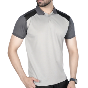 Polo pour homme gris et noir à manches courtes, vêtements de sport élégants, confortables, de haute qualité, tissu respirant, haut décontracté tendance - Product Image 6