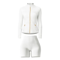 Ensemble short et veste pour femme avec logo personnalisé, léger, respirant, haute élasticité, écologique, deux pièces, pour la salle de sport, entraînement, 2025