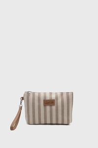 Pochette de voyage personnalisée en toile rayée pour cosmétiques, organiseur de maquillage, fournisseur de marques privées avec logo sur mesure - Product Image 5