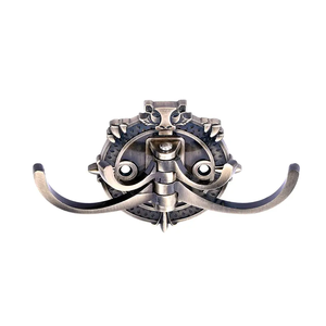 Porte-serviettes mural en laiton antique KHUNTI à 4 crochets, porte-clés traditionnel indien, crochets décoratifs robustes - Product Image 5