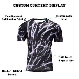 Prix d'usine T-shirt pour homme à manches courtes à col rond personnalisé en sublimation écologique à séchage rapide 300 GSM en gros - Product Image 6