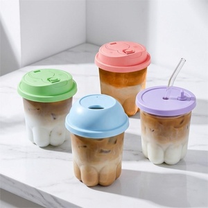 Vasos Desechables Transparentes Negros <span class=keywords><strong>de</strong></span> PET <span class=keywords><strong>de</strong></span> 360 ml y 500 ml con Diseño <span class=keywords><strong>de</strong></span> Pata <span class=keywords><strong>de</strong></span> <span class=keywords><strong>Gato</strong></span> para Té <span class=keywords><strong>de</strong></span> Burbujas, Jugos y Bebidas, Vasos <span class=keywords><strong>de</strong></span> Plástico Personalizados con Tapas - Product Image 4