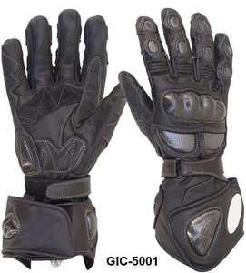 Gants de moto en cuir à doigts entiers, paume renforcée, fermeture à boucle et crochet, revêtement en polyuréthane, résistant à l'usure, unisexe - Product Image 5