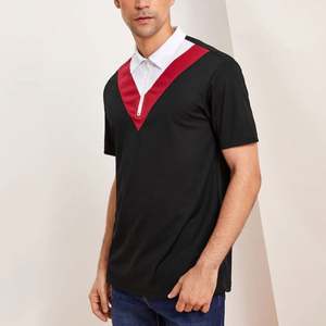 Polo OEM personalizado de fábrica de alta calidad a rayas con cremallera para hombre 100% algodón para hombre moda de verano mangas cortas acanaladas - Product Image 6