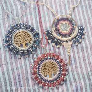 Handmade Boho Tribal Vintage Butterfly Statement Jewelry Unisex Lapis Lazuli Tibetan Silver Choker Green Macrame Beaded <b>Chain</b> - Product Image 6