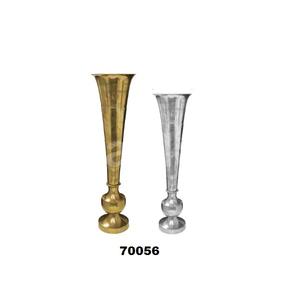 2 jarrones de flores de aluminio dorado y plateado para el hogar, sala de estar, dormitorio, oficina, Decoración de mesa - Product Image 1