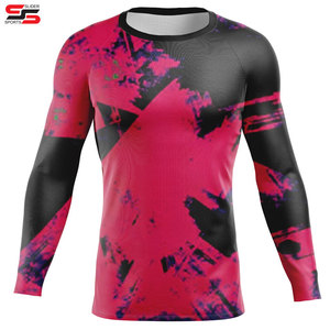Dernière conception de vêtements de sport pour hommes Rash Guard couleur unie manches longues avec impression de logo personnalisé en gros personnalisé - Product Image 3