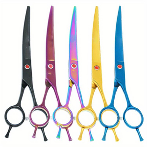 Ciseaux de toilettage professionnels pour animaux de compagnie chiens ciseaux de coupe de cheveux ciseaux incurvés outils de coupe de cheveux pour animaux de compagnie - Product Image 6