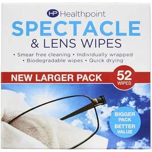 Lingettes pour lunettes et lentilles Healthpoint 52S, produit de soin des lunettes de qualité supérieure - Product Image 5