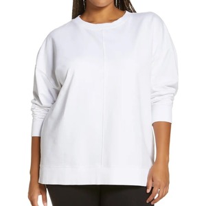 Sweat-shirt à col rond unisexe en coton coréen lourd à manches longues taille américaine vêtements surdimensionnés personnalisés insigne décoration pour femmes - Product Image 4