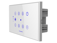 Interruptor táctil de pared WiFi inteligente, Panel de vidrio de 4 bandas con marco de metal, interruptor de luz eléctrica, interruptor inteligente Tuya