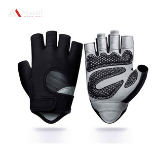 Guantes de gimnasio de neopreno resistentes antideslizantes de medio dedo para levantamiento de pesas, entrenamiento deportivo - Product Image 1