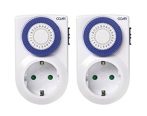 Confezione da 2 programmatori giornalieri, regolazione 24 ore su 24, 30 minuti, Coati bianco (Simon AF131313) - Product Image 1