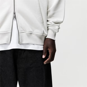 ODM Custom Unisex Blend Fleece Hoodie Cómoda Sudadera con cremallera con bolsillos Sudadera con capucha informal con cordón ajustable - Product Image 3