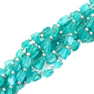 Cuentas de Apatita Azul Cielo Natural, Facetadas, en Forma de Pepita, Cuentas Sueltas de Apatita para la Fabricación de Joyas, Precio de Fabricante al por Mayor desde India - Product Image 2