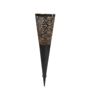 Home Decorative Set Of 3 Metal Cone T Light Holder Black Color <b>Large</b> Size <b>Candle</b> Stand For Christmas & Home Decor - Product Image 1