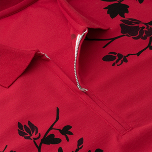 Camiseta Informal de Algodón Jersey para Hombre, Talla Grande, Transpirable, de Manga Corta con Cuello de Cremallera - Product Image 2