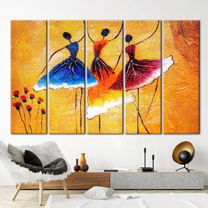 Impression sur toile de danseuse ballerine colorée et enchanteuse - Art mural vibrant, 5P : encadré - Product Image 1