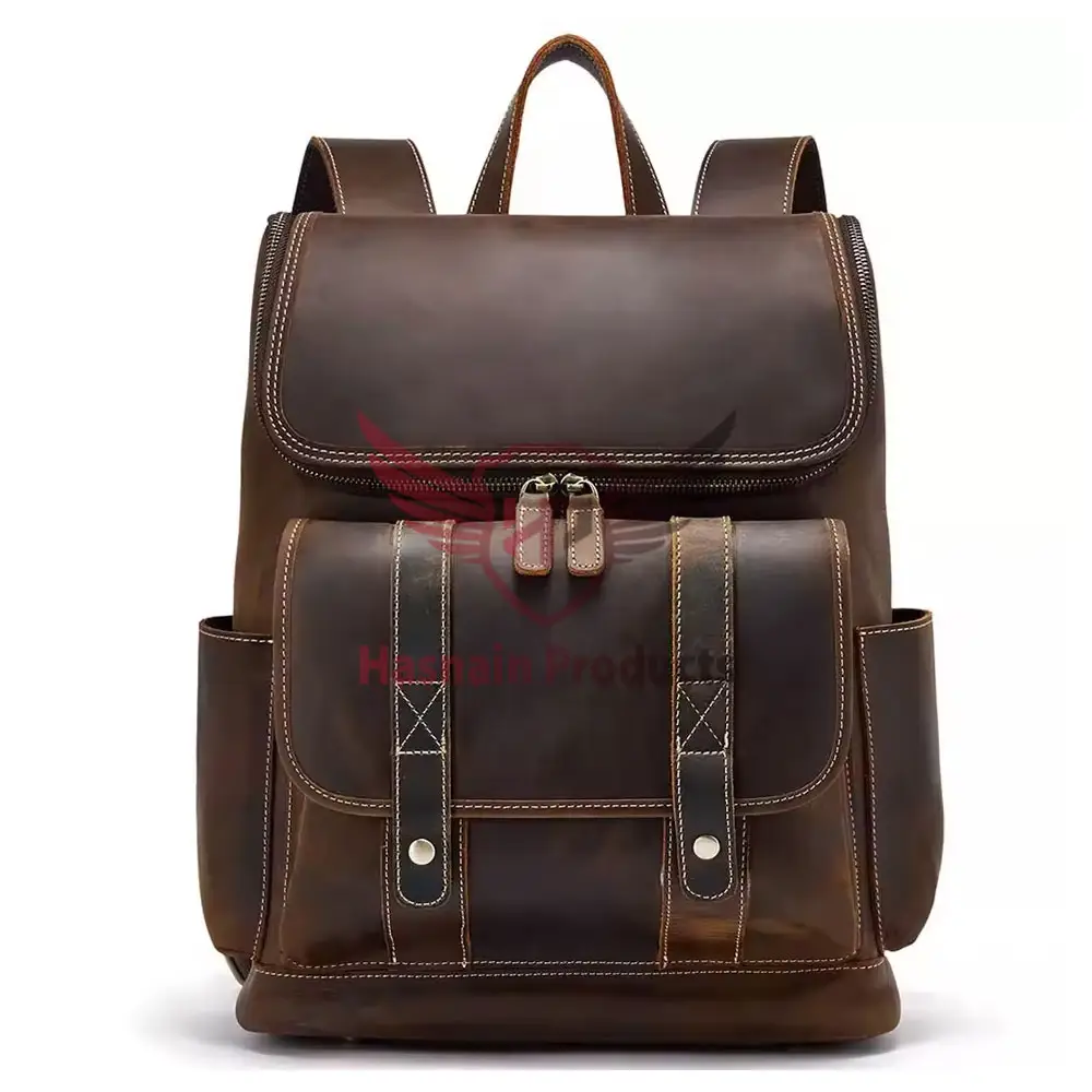 Highest Quality Leather Vintage Style Genuine Leather Backpack For Men & Women In Bulk Personalized Design & Logo