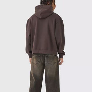 Pull à capuche imprimé sur mesure pour hommes, couleur unie, logo, pull-over en molleton décontracté, surdimensionné, lourd, nouvel arrivage - Product Image 3