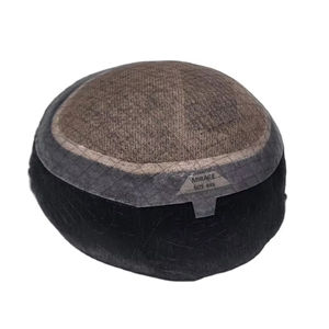 Perruque toupet Miraje Model Taz BD en cheveux humains Remy indiens avec une densité de 100%, vague profonde naturelle et vague corporelle, base en dentelle PU - Product Image 3