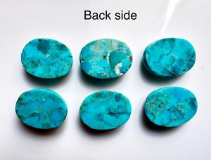 Pierre précieuse synthétique (créée en laboratoire) de forme ovale en cabochon bleu turquoise, polie, en vrac, 3x4 10x12 mm, tailles personnalisables, fabrication de bijoux - Product Image 3