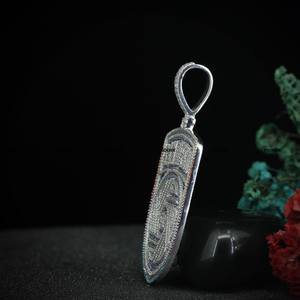 Bijoux Hip Hop personnalisés pour hommes, pendentif entièrement serti de diamants, argent sterling 925, moissanite, pendentif avec initiale de nom, logo, pour cadeau - Product Image 4