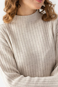 ชุดวอร์มสองชิ้นสำหรับผู้หญิงเสื้อสเวตเตอร์และกางเกงคอเต่าไซส์ใหญ่พิเศษเนื้อผ้านุ่ม - Product Image 6