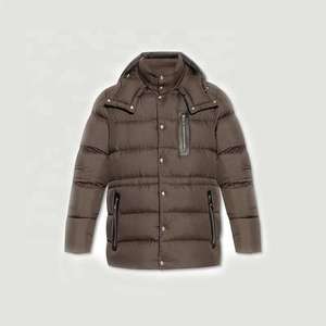 Wholesale Premium Quality <b>Men's</b> Puffer <b>Jacket</b> Winter Custom Logo Print Zipper Stand Waterproof Full Sleeves <b>Canvas</b> Material - Product Image 3