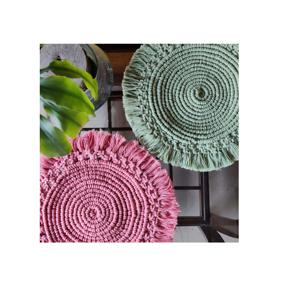 Design haut de gamme fait à la main en coton macramé manique frange macramé bougie caboteur tissé napperon pour ustensiles de cuisine - Product Image 3